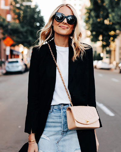 Denim Skirt and a Blazer