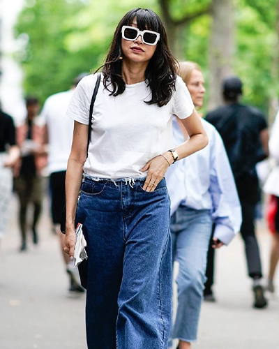 Wide-Leg Jeans and a T-Shirt