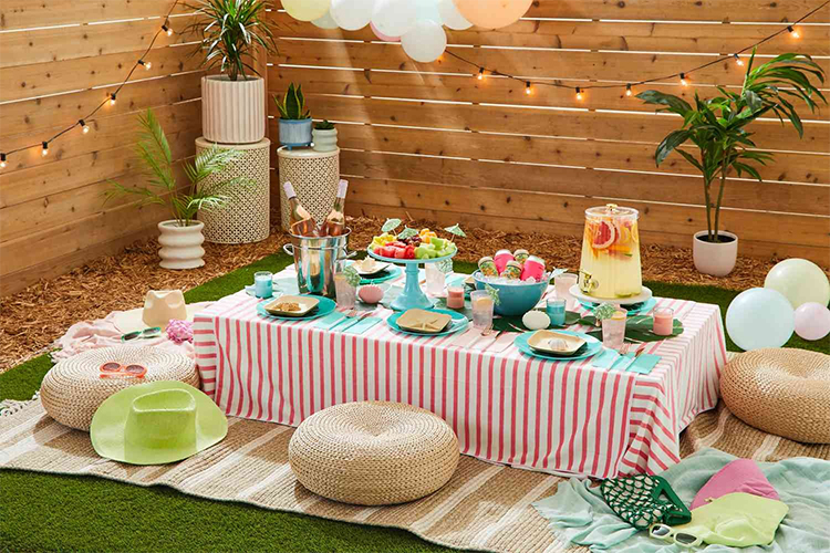 Menu suggestions for a backyard party.